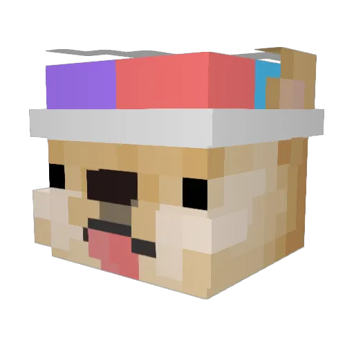 Doggeris Minecraft avatar head, 3D render
