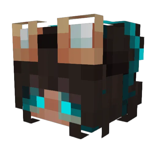 Doggertie Minecraft avatar head, 3D render