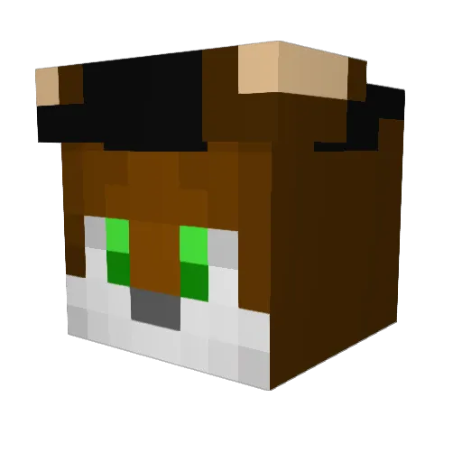 DoggieLicc Minecraft avatar head, 3D render