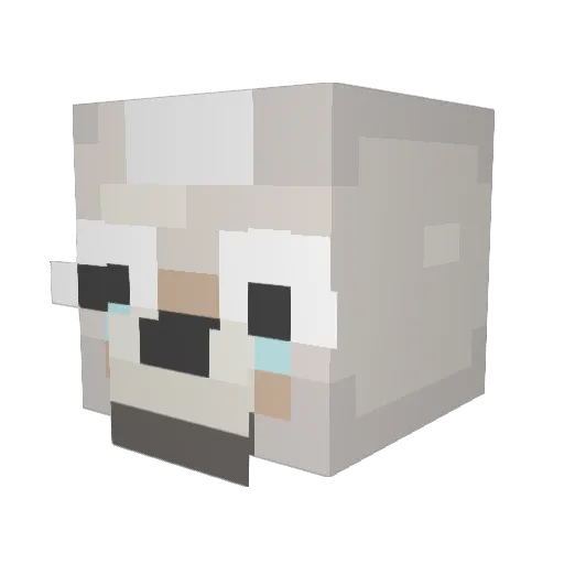 Doggly Minecraft avatar head, 3D render