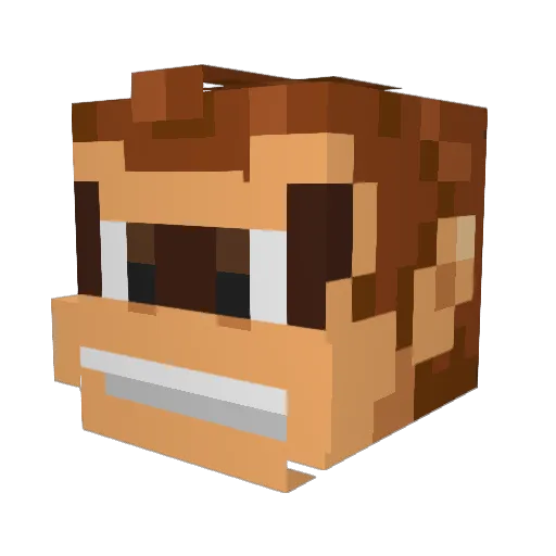 DoggoKong Minecraft avatar head, 3D render