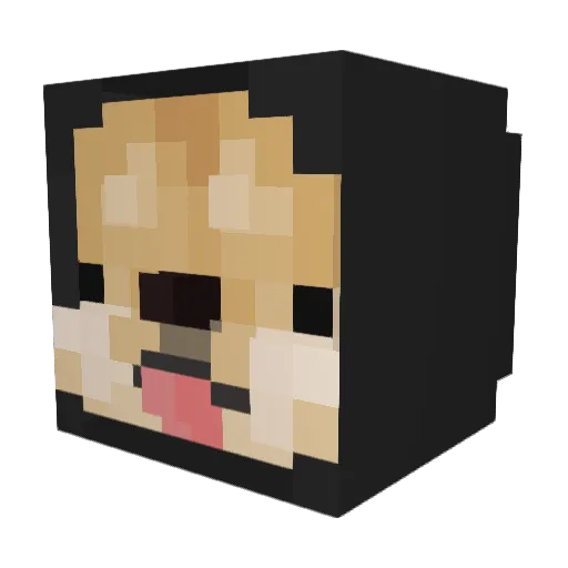 DoggoPups Minecraft avatar head, 3D render