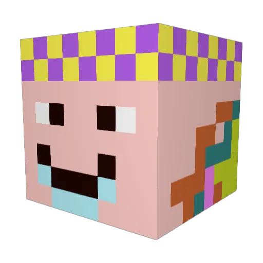 Doggofied Minecraft avatar head, 3D render