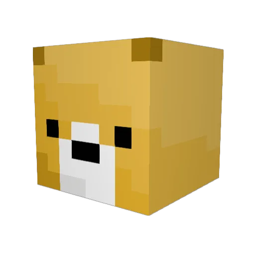 Doggotistic Minecraft avatar head, 3D render