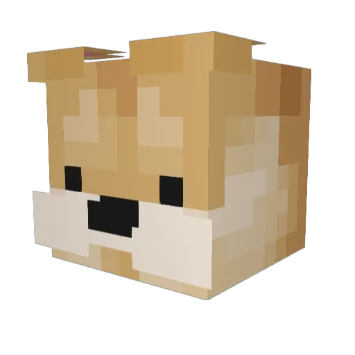 DoggyG Minecraft avatar head, 3D render