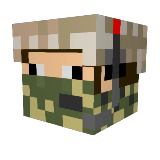 Doggybag Minecraft avatar head, 3D render