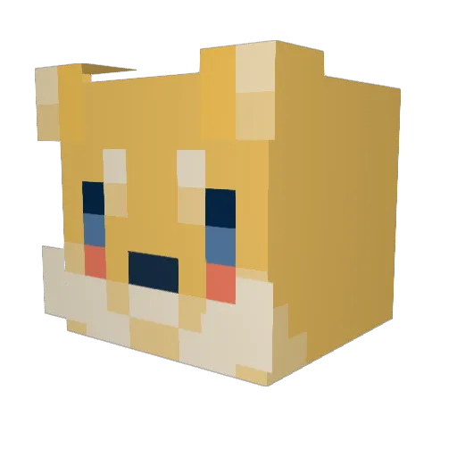 Doggychow Minecraft avatar head, 3D render