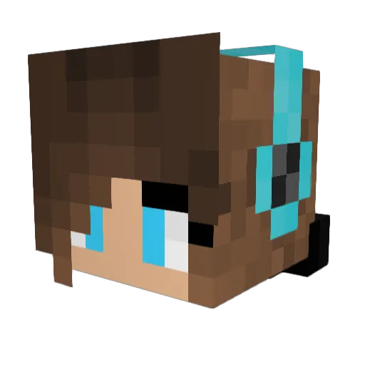 Doggzo Minecraft avatar head, 3D render