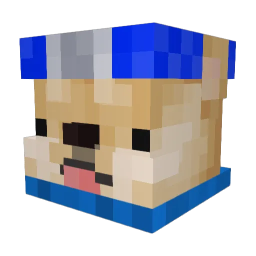 Doginni Minecraft avatar head, 3D render