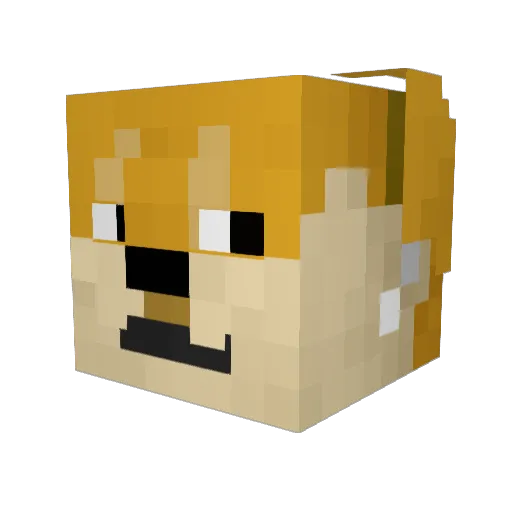 Dogking233 Minecraft avatar head, 3D render