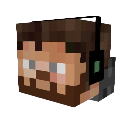Doglizard Minecraft avatar head, 3D render