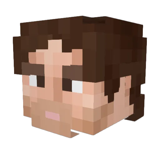 Dogmat Minecraft avatar head, 3D render