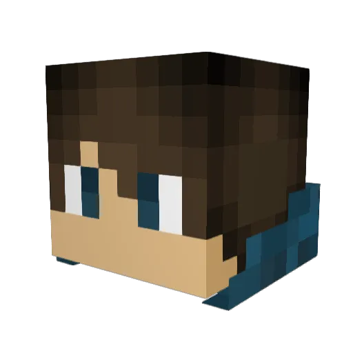 Dograve Minecraft avatar head, 3D render