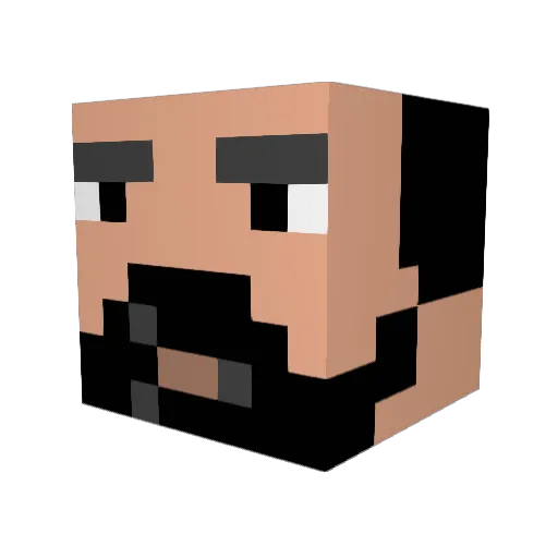 Dogscrawl Minecraft avatar head, 3D render