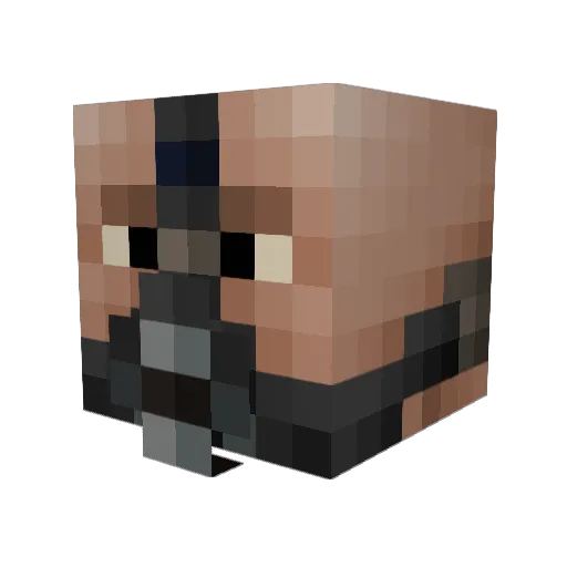 Dogshead_ Minecraft avatar head, 3D render