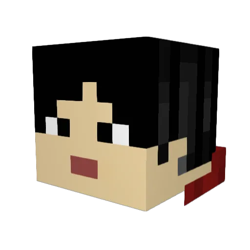 DoiKid Minecraft avatar head, 3D render
