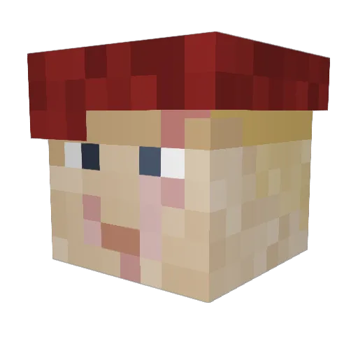 Dojjdojj Minecraft avatar head, 3D render