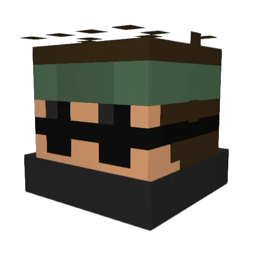 Dokel_ Minecraft avatar head, 3D render