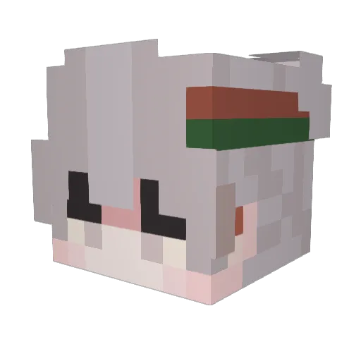DokiOki Minecraft avatar head, 3D render