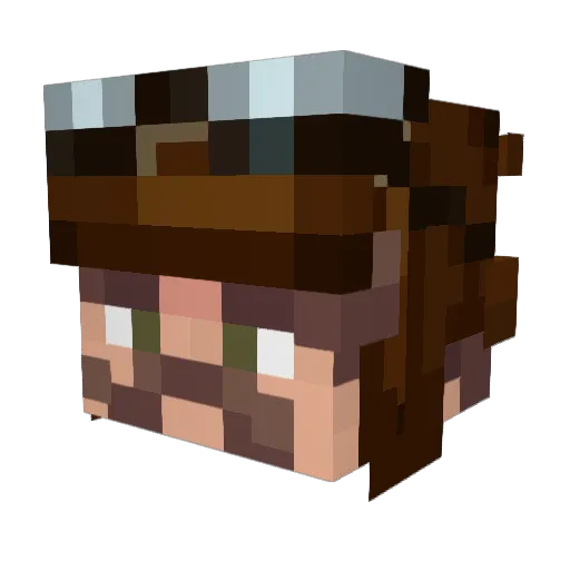 DoktorGrzyb Minecraft avatar head, 3D render