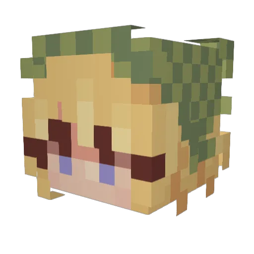 Dokushin15 Minecraft avatar head, 3D render