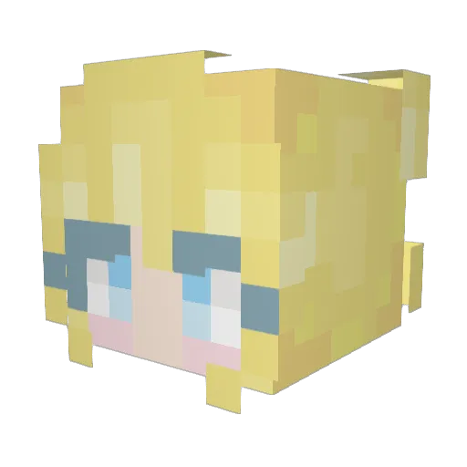 Dolae Minecraft avatar head, 3D render
