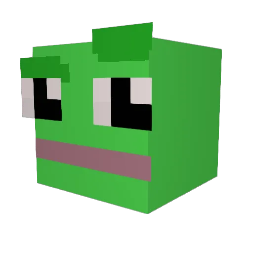 Dolboong Minecraft avatar head, 3D render