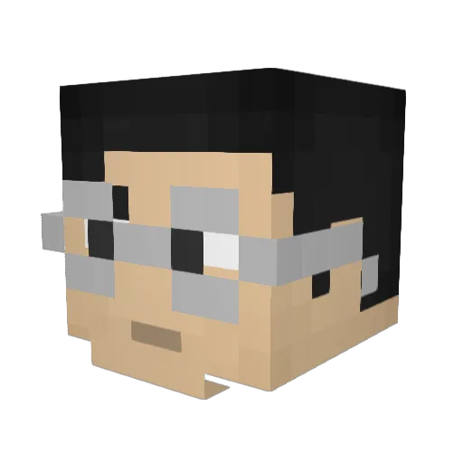 Dolbyyy Minecraft avatar head, 3D render