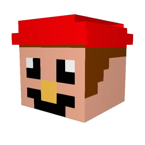 Doldam Minecraft avatar head, 3D render