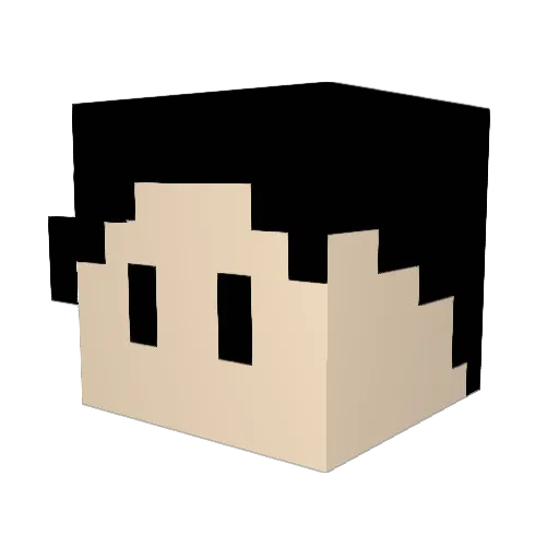 Doldeone Minecraft avatar head, 3D render