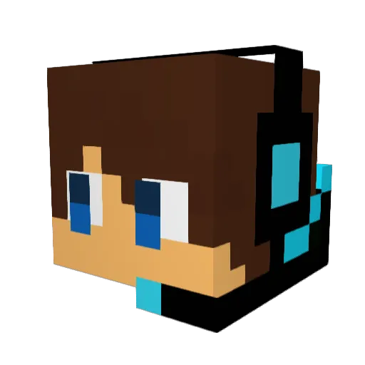 Dolfinnie Minecraft avatar head, 3D render