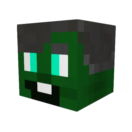 DollyPown Minecraft avatar head, 3D render