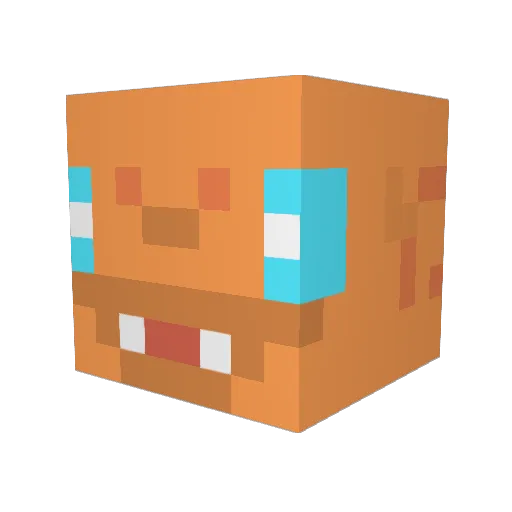 DollyRockz Minecraft avatar head, 3D render