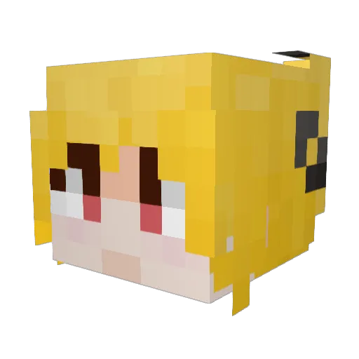 DolpCat Minecraft avatar head, 3D render