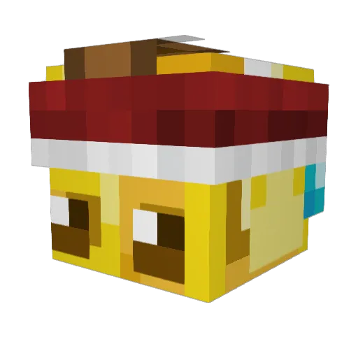Dolvis Minecraft avatar head, 3D render