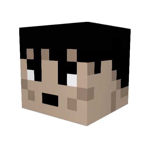 Dolvur Minecraft avatar head, 3D render