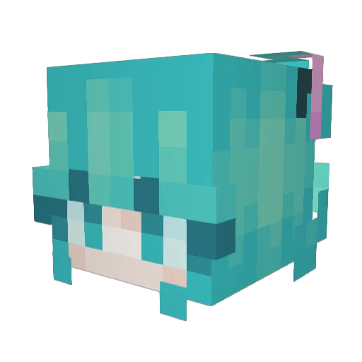 Dolxy Minecraft avatar head, 3D render