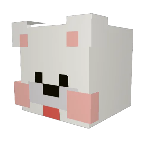 Dolye Minecraft avatar head, 3D render