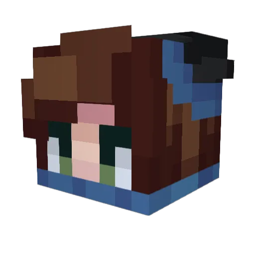 Dom1ko Minecraft avatar head, 3D render