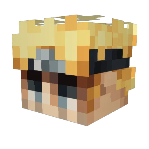 Dom1nno Minecraft avatar head, 3D render