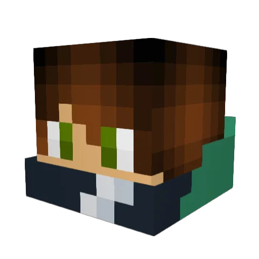 DomMaster1337 Minecraft avatar head, 3D render