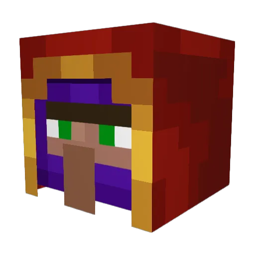 DomMiddle Minecraft avatar head, 3D render