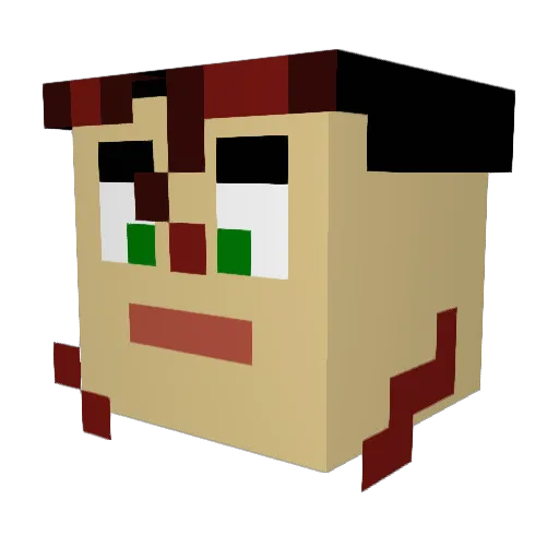 DomPlays28 Minecraft avatar head, 3D render
