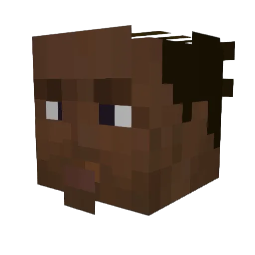 DomPoir Minecraft avatar head, 3D render