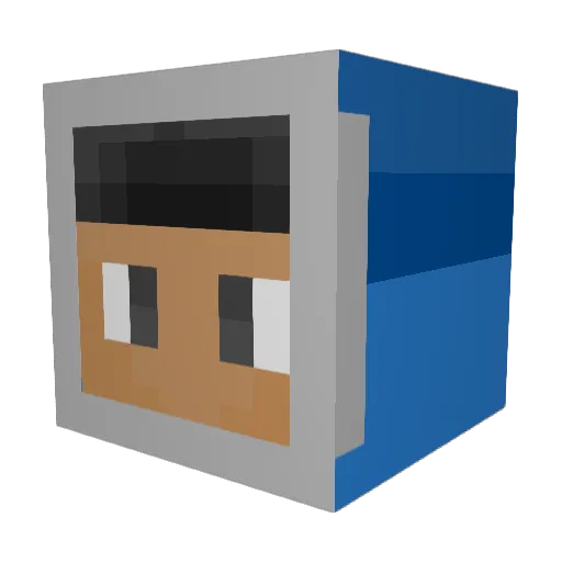 DomTY2 Minecraft avatar head, 3D render