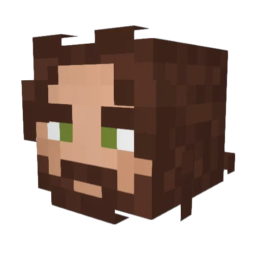 DomZack Minecraft avatar head, 3D render