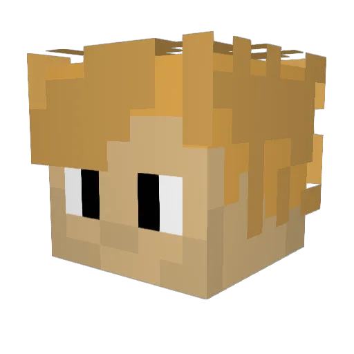 DombleBomble Minecraft avatar head, 3D render