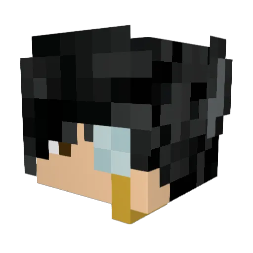 DomenShin Minecraft avatar head, 3D render