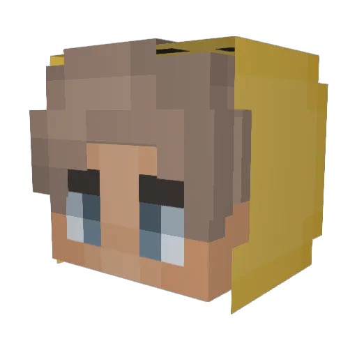 Domenax Minecraft avatar head, 3D render