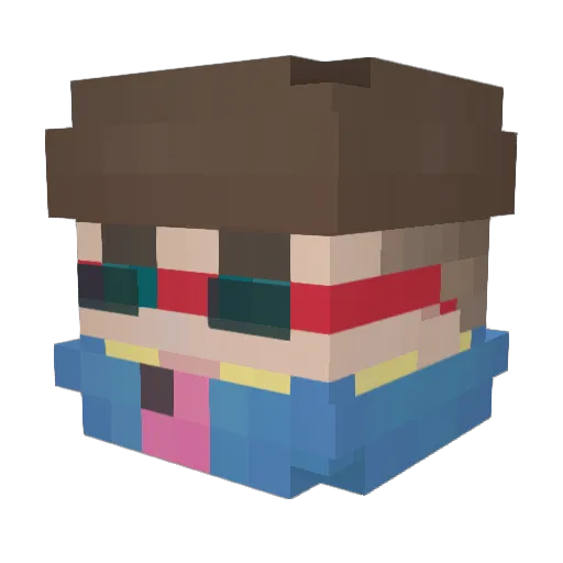 DomiDrip Minecraft avatar head, 3D render